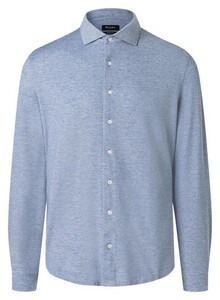 Maerz Modern Subtle Mélange Mercerized Cotton Shirt Deep Sea