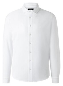 Maerz Modern Uni Color Button-Down Cotton Piqué Overhemd Pure White
