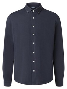 Maerz Modern Uni Color Button-Down Cotton Piqué Shirt Navy