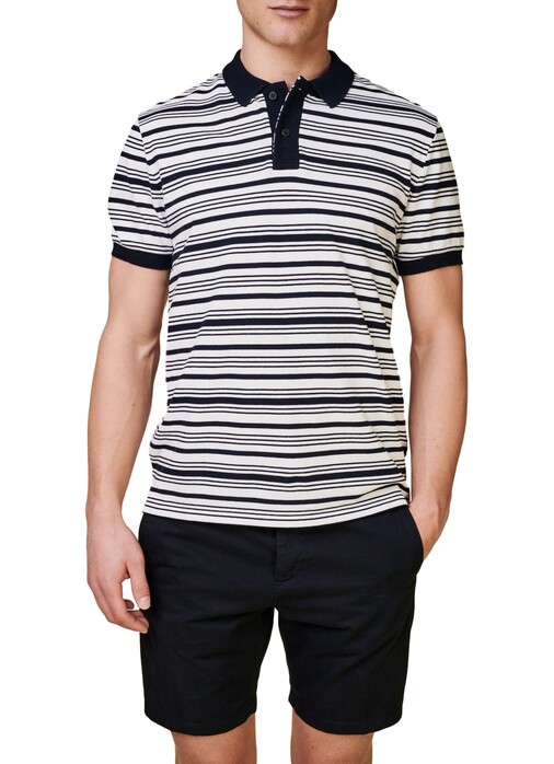 Maerz Multi Striped Polo Shirt Poloshirt Navy