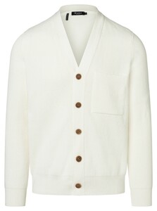 Maerz Organic Cotton Knit Cardigan Vest Clear White