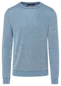 Maerz Organic Cotton Two Color Pique Structure Pullover Cold Blue