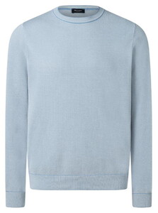 Maerz Organic Cotton Two Color Piqué Structure Trui Blue Sky