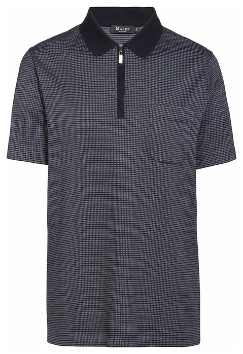 Maerz Polo Fine Dotted Structure Navy
