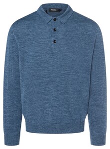 Maerz Polo Lange Mouw Pullover Denim Blue
