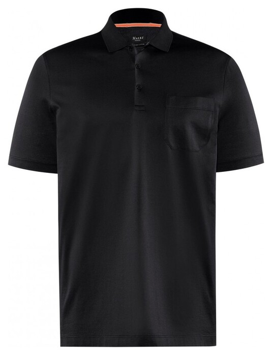 Maerz Polo Uni Borstzak Poloshirt Black