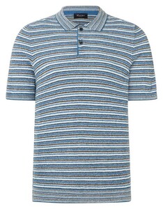 Maerz Pullover Polo Multi Stripe Nautic Blue