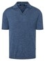 Maerz Short Sleeve Open Collar Merino Extrafine Knit Trui Denim Blue