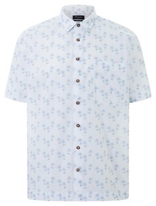 Maerz Short Sleeve Subtle Palm Tree Fantasy Pattern Overhemd Cold Blue