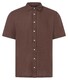 Maerz Short Sleeve Uni Color Linen Shirt Chocolate