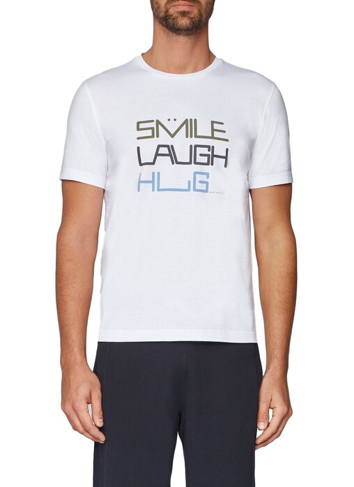 Maerz Smile Laugh Hug T-Shirt Pure White