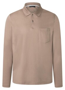 Maerz Solid Color Mercerized Cotton Long Sleeve Polo Twig