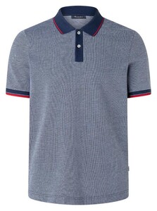 Maerz Stripe Tipping Jersey Jacquard Polo Deep Sea