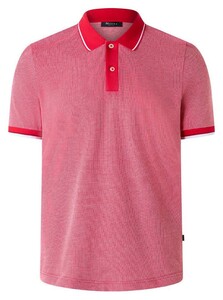 Maerz Stripe Tipping Jersey Jacquard Poloshirt Sangria
