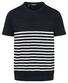 Maerz Striped Cotton Shirt Heavy Jersey T-Shirt Navy