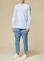 Maerz Striped Cotton Stand-Up Collar Shirt Star Blue