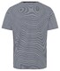 Maerz Striped Organic Cotton Round Neck T-Shirt Navy