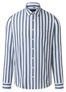Maerz Striped Soft Finish Cotton Shirt Dawn Blue