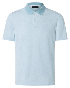 Maerz Subtle Leaves Pattern Poloshirt Bright Aqua