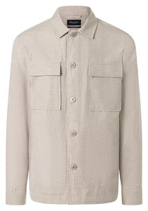Maerz Subtle Mélange Double Chest Pocket Organic Cotton Linnen Blend Overshirt Frappuccino