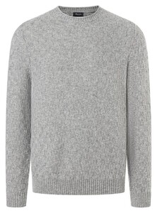 Maerz Subtle Squares Knit Wool Round Neck Trui Mercury Grey