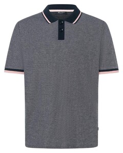 Maerz Subtle Structure Contrast Stripes Polo Pink Marshmallow