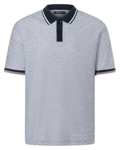 Maerz Subtle Structure Contrast Stripes Poloshirt Pure White