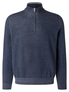 Maerz Troyer Zip Fine Cotton Knit Pullover Dawn Blue