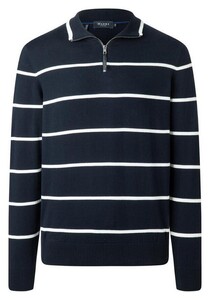 Maerz Troyer Zip Luxury Stripe Detail Trui Navy