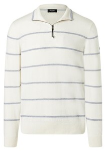 Maerz Troyer Zip Luxury Stripe Detail Trui Off White
