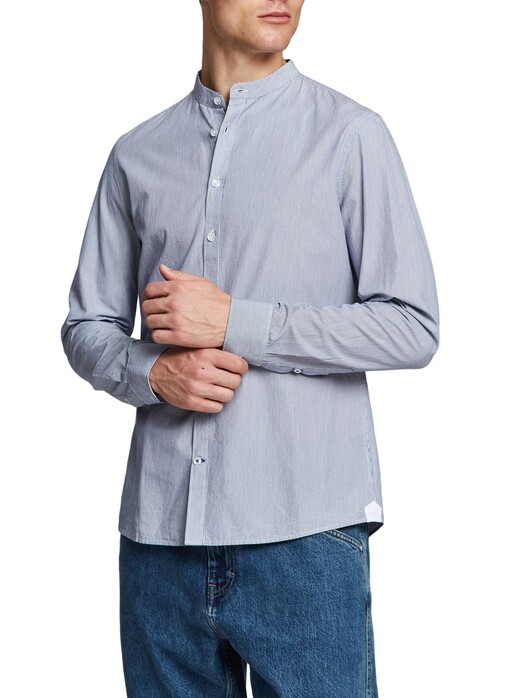 Maerz Ultrafine Striped Contrast Shirt Navy