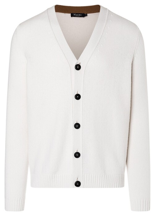 Maerz Uni Button Cardigan Merino Extrafine Vest Clear White