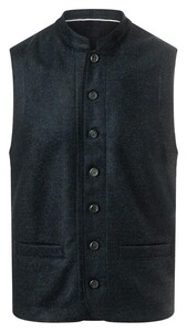 Maerz Uni Color Button Merino Superfine Waistcoat Navy