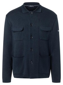 Maerz Uni Color Cotton Knit Buttons Vest Navy