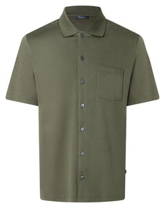 Maerz Uni Color Long Sleeve Soft Cotton Jersey Overhemd Grape Leaf