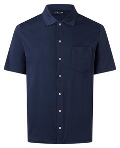 Maerz Uni Color Long Sleeve Soft Cotton Jersey Shirt Dawn Blue