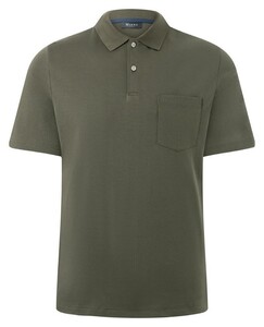 Maerz Uni Color Luxury Mercerized Cotton Polo Moor Green