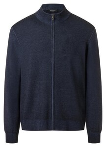 Maerz Uni Color Luxury Merino Extrafine Zip Cardigan Navy