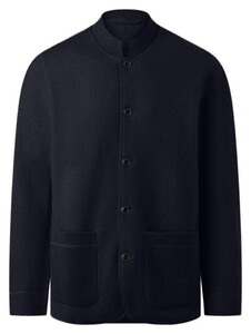 Maerz Uni Color Luxury Merino Knit Cardigan Navy