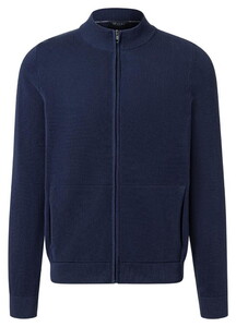 Maerz Uni Color Organic Cotton Cardigan Zip Dawn Blue