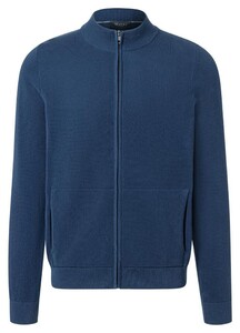 Maerz Uni Color Organic Cotton Cardigan Zip Deep Sea