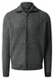 Maerz Uni Color Texture Knit Cardigan High Zip Grey Rock