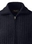 Maerz Uni Color Texture Knit Cardigan High Zip Navy