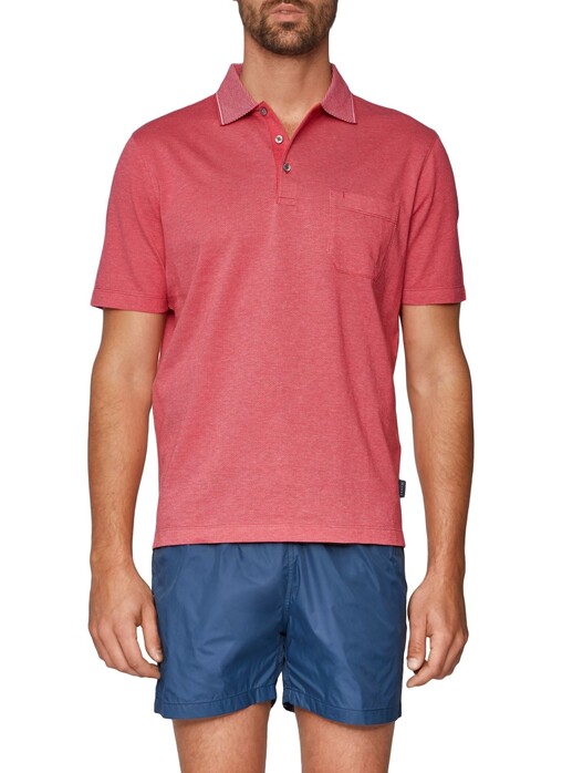 Maerz Uni Contrast Collar Poloshirt Hot Pink