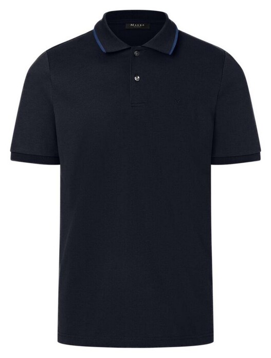 Maerz Uni Cotton Fine Piqué Polo Navy