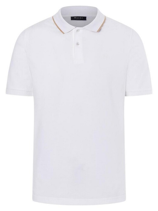 Maerz Uni Cotton Fine Piqué Polo Pure White