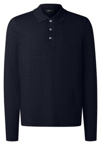 Maerz Uni Cotton Jersey Long Sleeve Polo Navy
