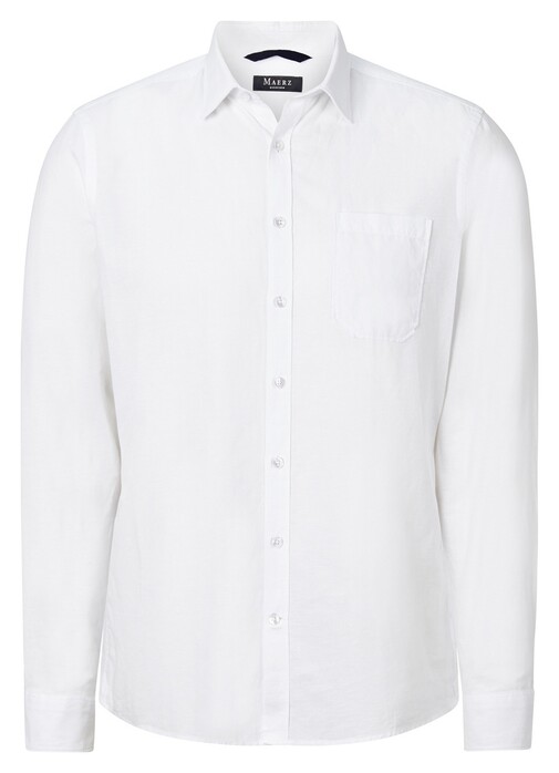 Maerz Uni Cotton Linen Mix Shirt Pure White