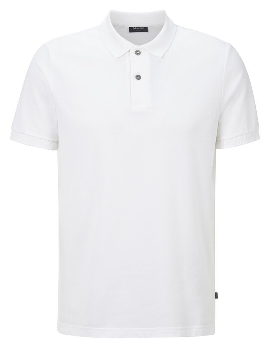 Maerz Uni Cotton Pique Poloshirt Pure White