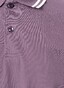 Maerz Uni Cotton Silky Finish Subtle Stripe Collar Contrast Polo Old Lavender